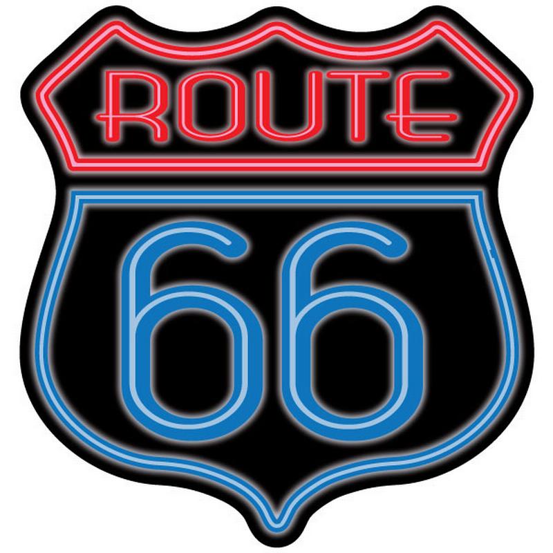 Neon Route 66 Shield