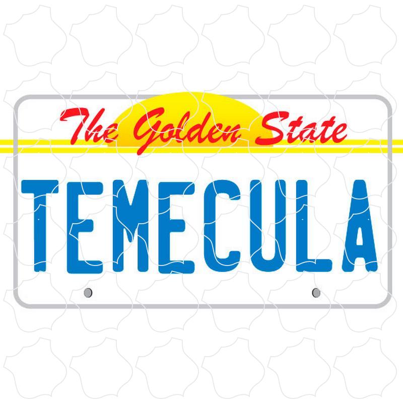 Temecula Golden State License Plate