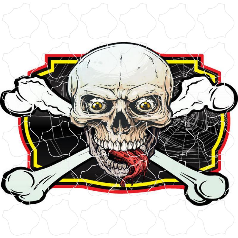 Skull Crossbones Web Art Skull and Crossbones w/ Spider Web