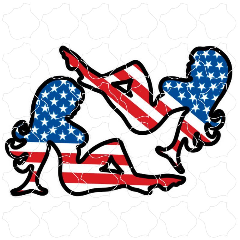 Novelty Patriotic Mud Flap Girl