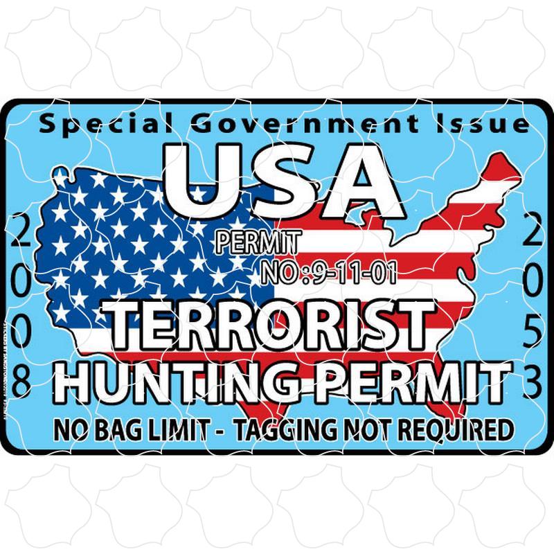 Novelty Terrorist Hunting Permit