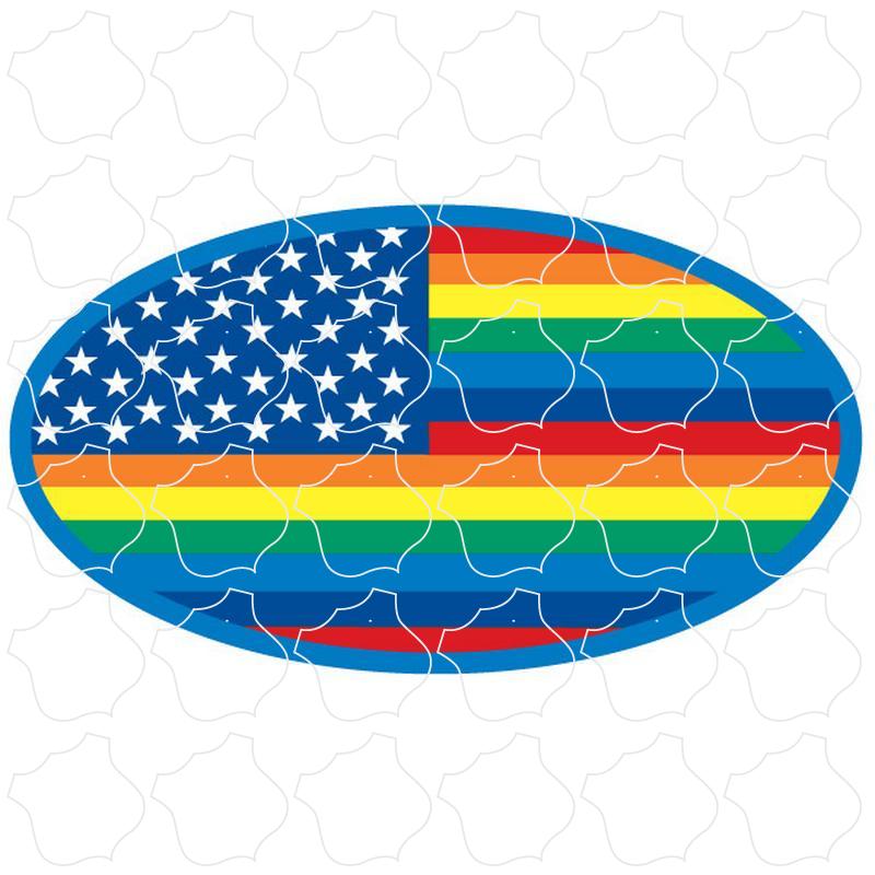 Novelty Rainbow Flag Oval