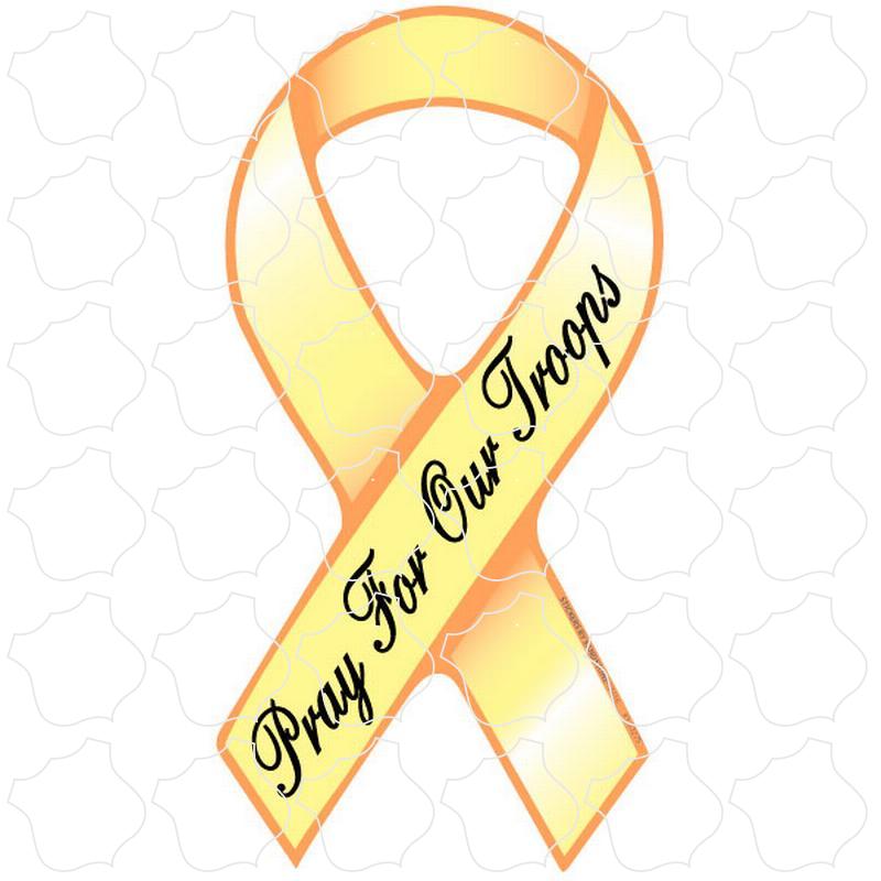 Novelty Pray For Our Troops Yellow Ribbon
