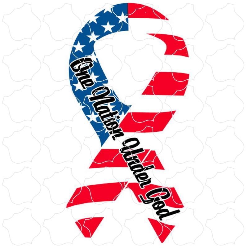 Novelty One Nation Under God Flag Ribbon