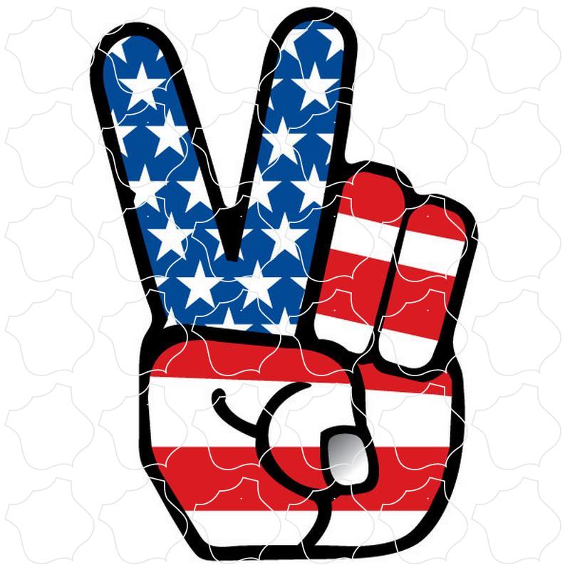 Novelty Flag Peace Fingers