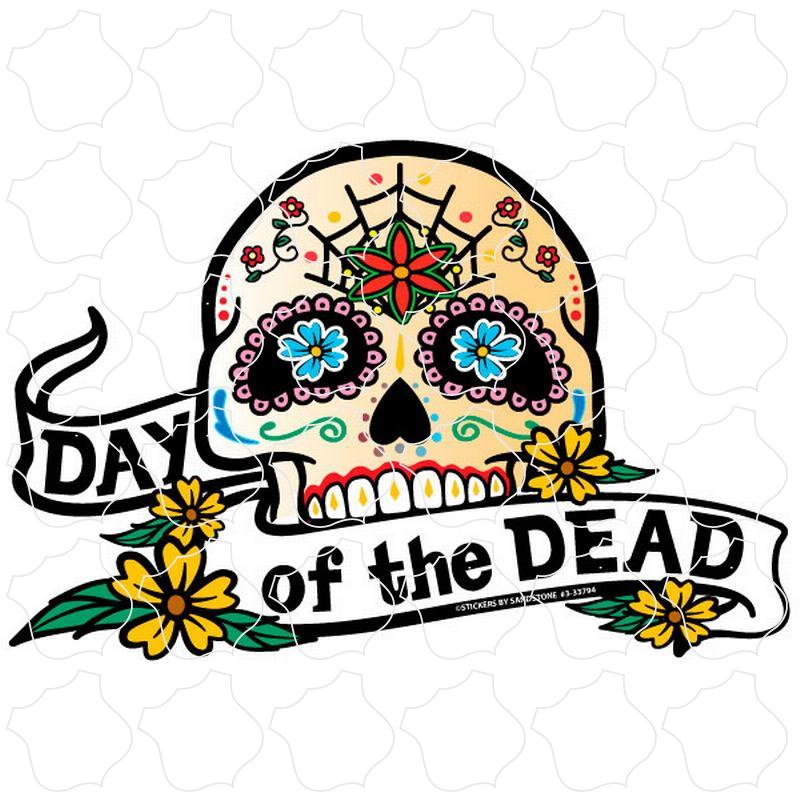 Day of the Dead Yellow No Jaw Skull