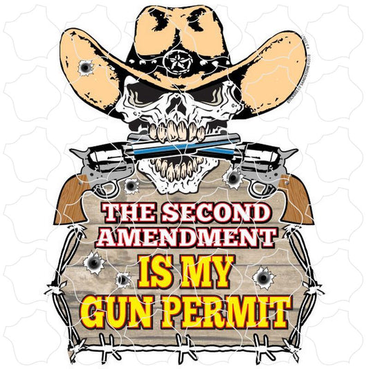 Novelty Gun Permit Skull