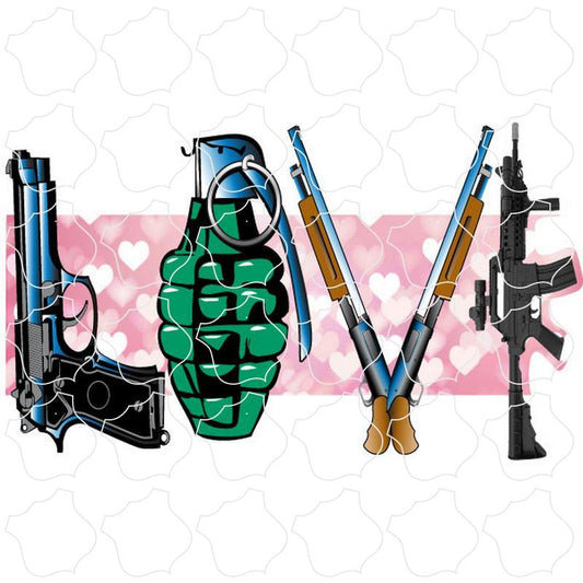 Novelty LOVE Guns & Grenade