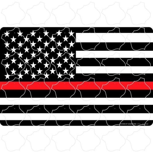 Red Line Flag Firefighter Tribute American Flag Red & Black