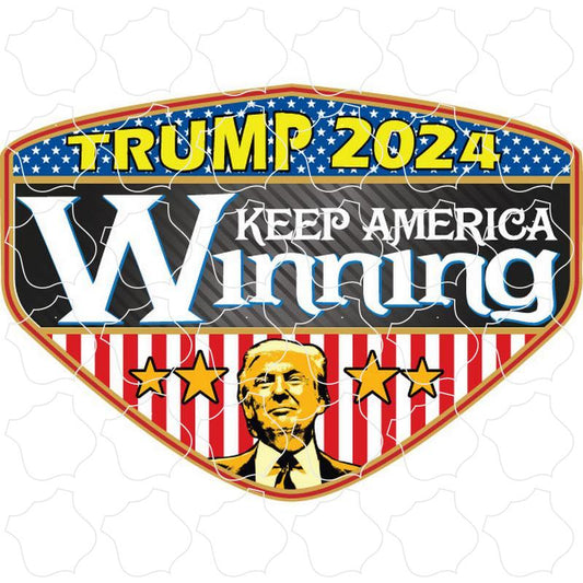 Novelty Trump 2024 Keep America Winning Shield