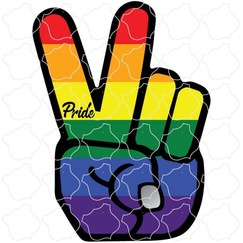 Novelty Pride Rainbow Peace Fingers