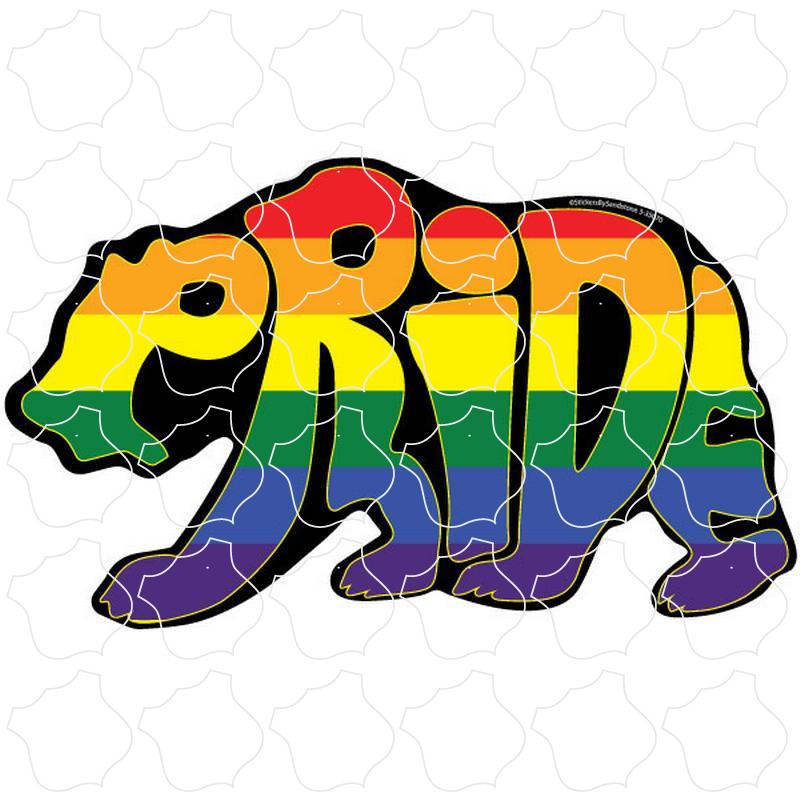 Rainbow Pride Bear Pride Rainbow Letters on Bear