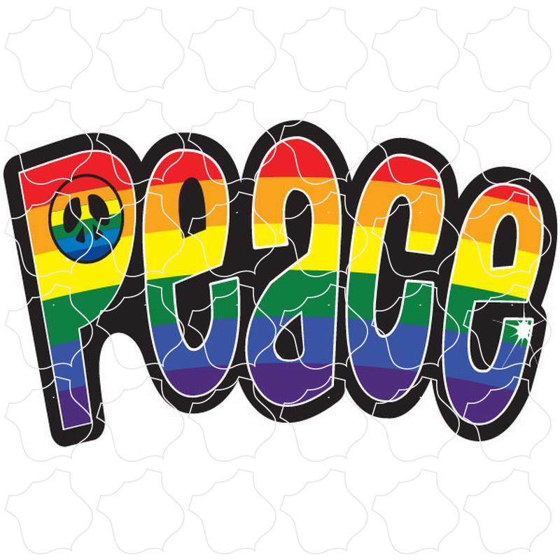 Rainbow Peace Text Pride Peace Rainbow Arched