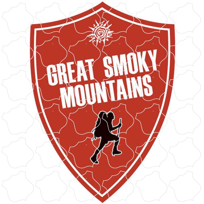 Great Smoky Mountains Red Hiker Shield