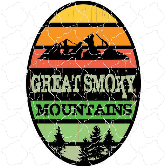 Great Smoky Mountains Mountain Stripe Oval