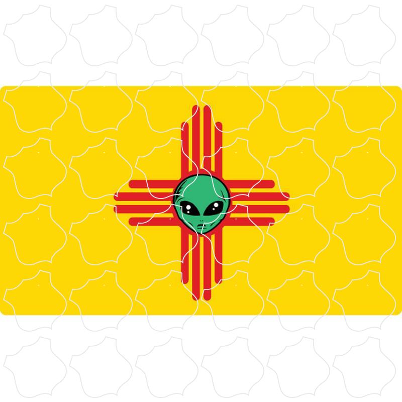 New Mexico Alien Head New Mexico Flag