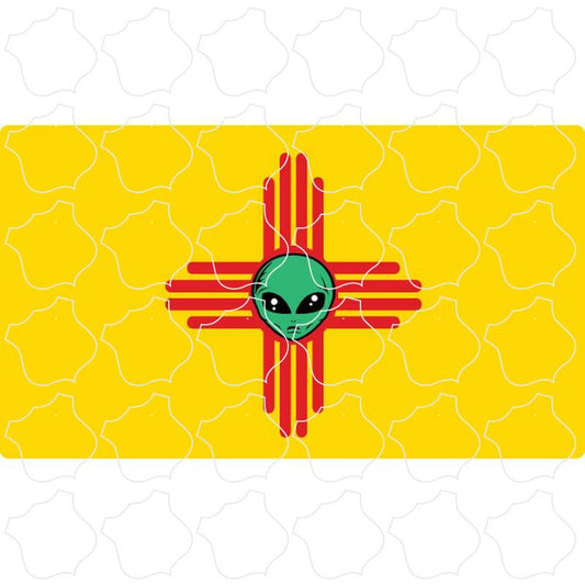 New Mexico Alien Head New Mexico Flag