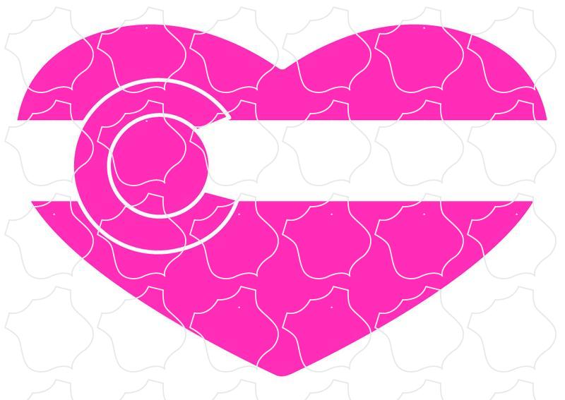 COLORADO PINK HEART Colorado Pink Flag Heart