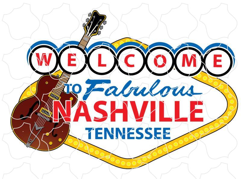 Nashville, Tennessee Guitar Welcome Sign