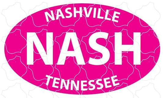 Nashville, Tennessee Pink Euro Oval