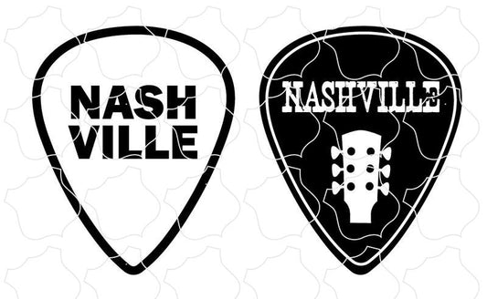 Black & White Nashville Guitar Picks 2 Up Sticker Sheet