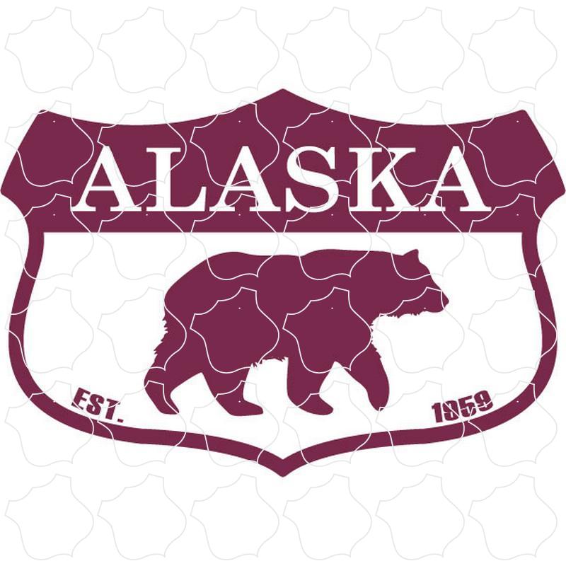 Alaska Alaska Bear On Wide Shield