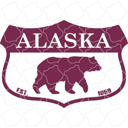 Alaska Alaska Bear On Wide Shield