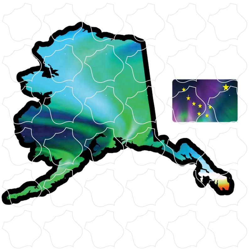 Northern Lights Map Outline Alaska Northern Lights Map Outline