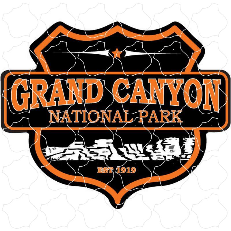 Grand Canyon, National Park Orange & Black Shield