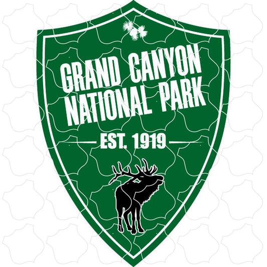 Grand Canyon National Park Green Shield with Elk