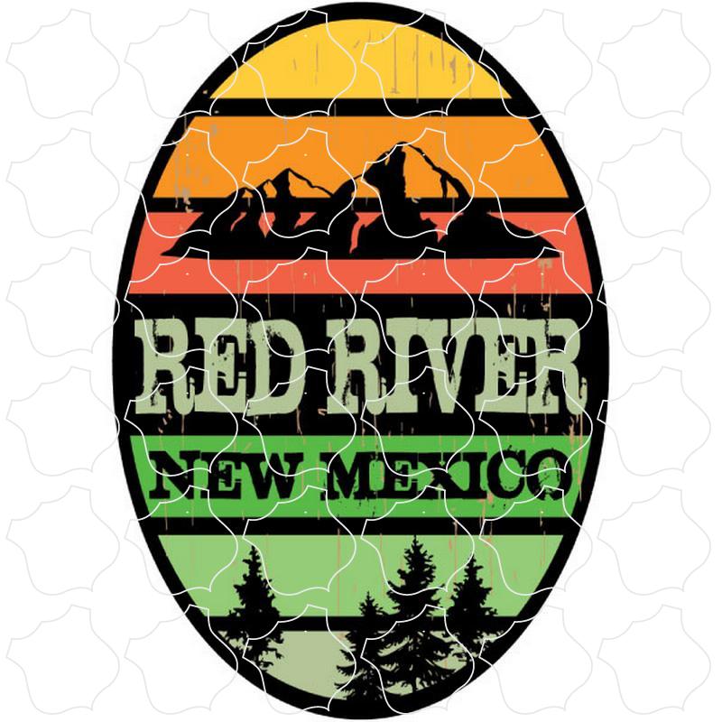 Red River, New Mexico Mountain Wide Vertical Oval Stripes