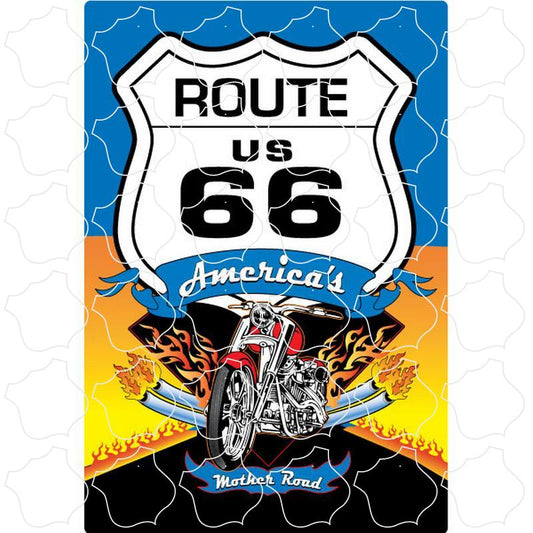 Route 66 Shield Motorcycle