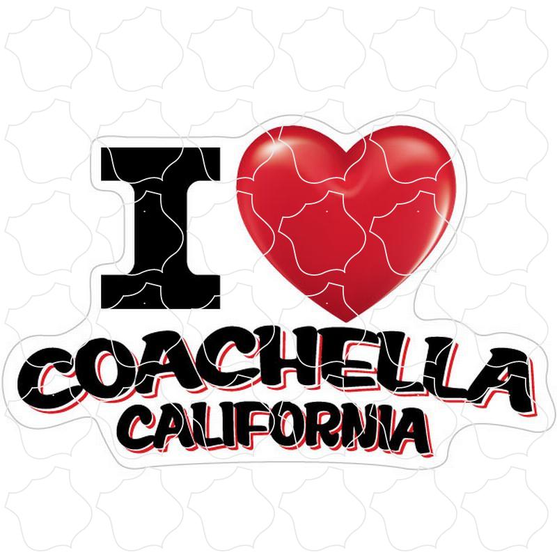 Coachella California I Heart Cut Out