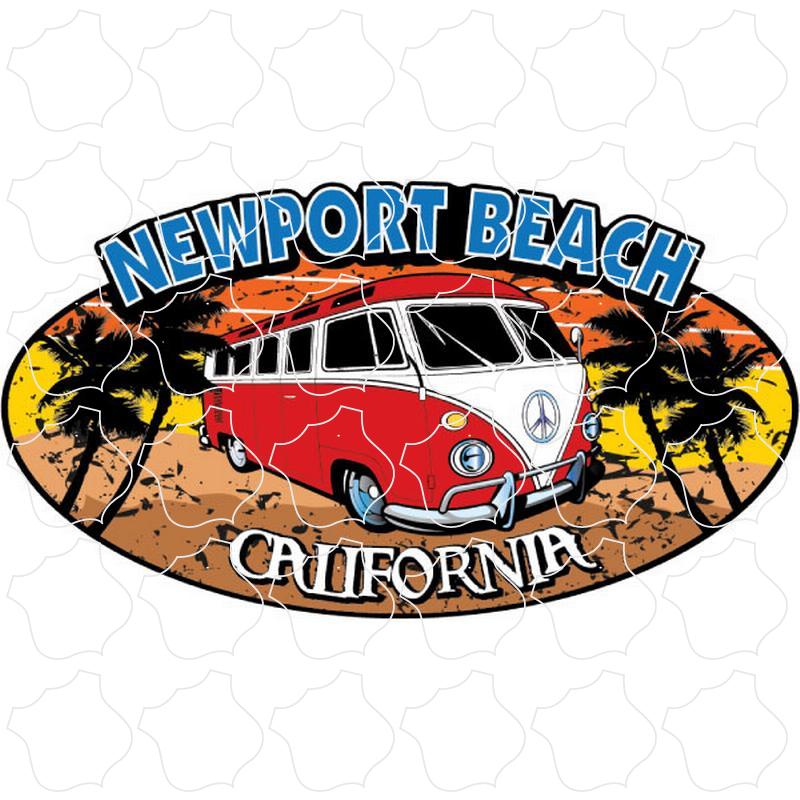 Newport Beach, CA Red Bus Corner View