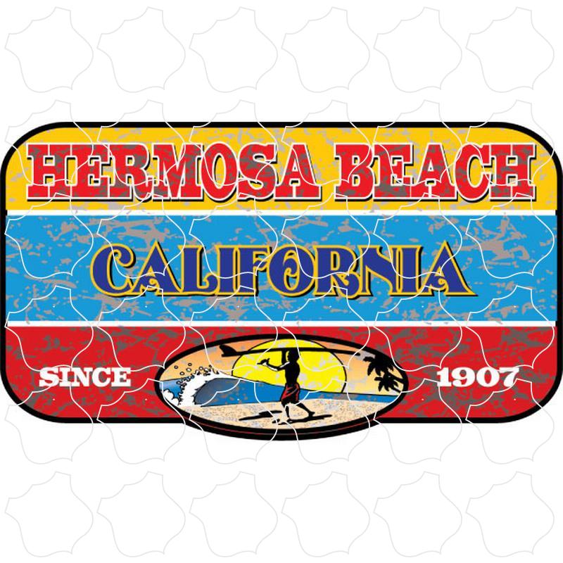 Hermosa Beach, California Rectangle with Endless Summer Oval Insert