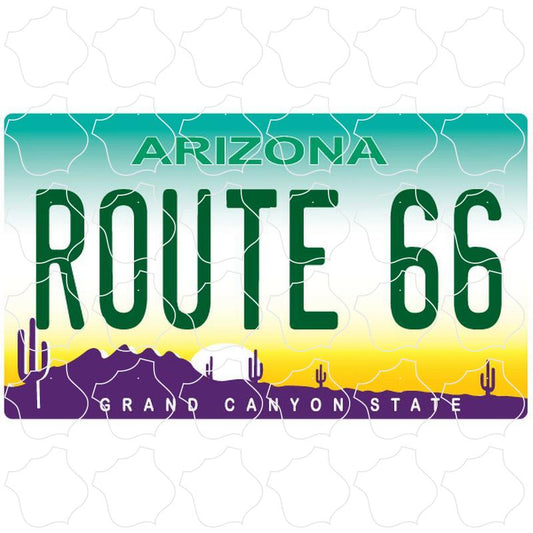 Route 66 Arizona License Plate