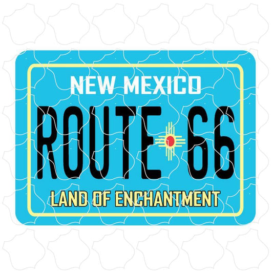 Route 66 Blue License Plate