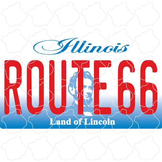 Route 66 Illinois License Plate