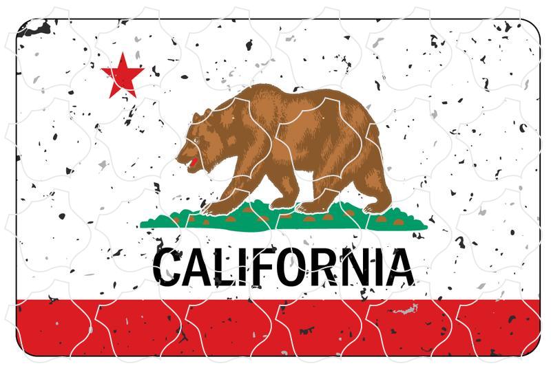 California Flag Distressed