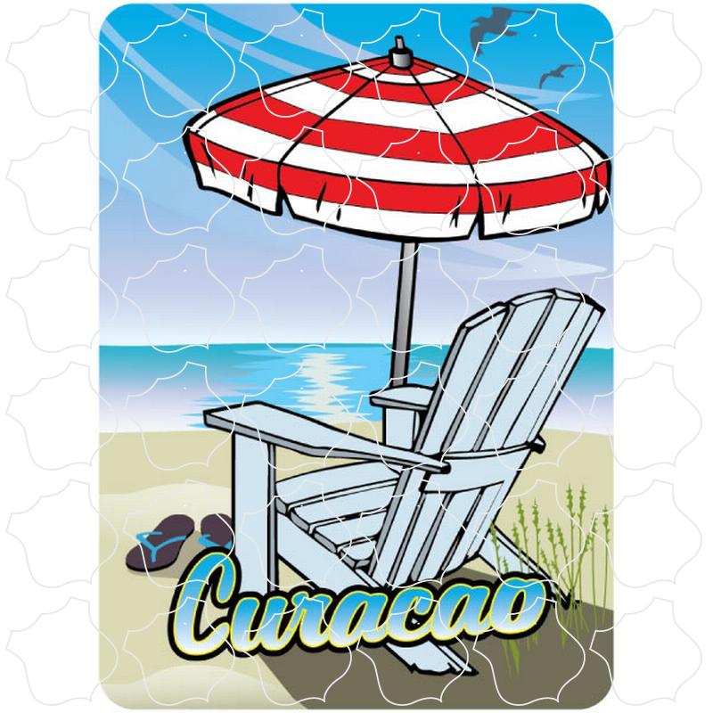 Curacao Umbrella Beach Chair Scene