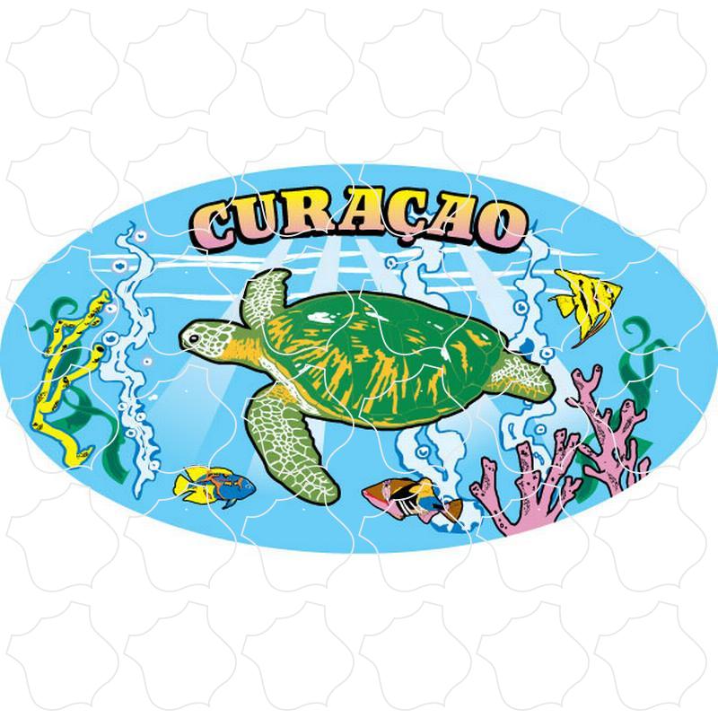 Curacao Turtle In The Sea