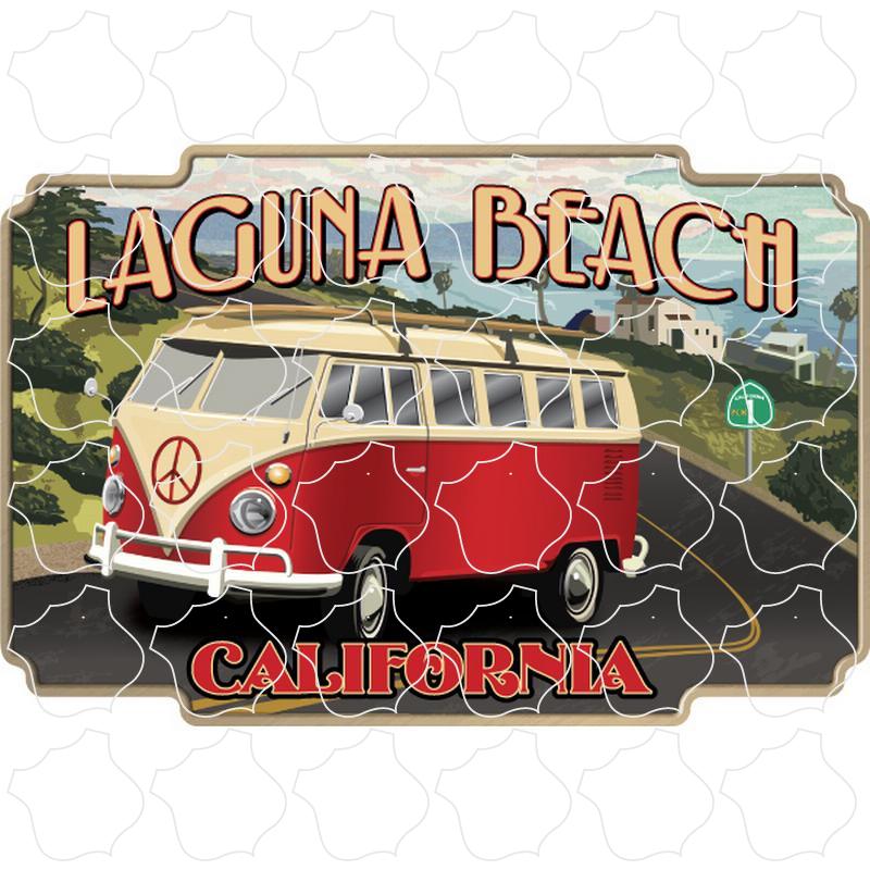 Laguna Beach, California Vintage Bus on PCH