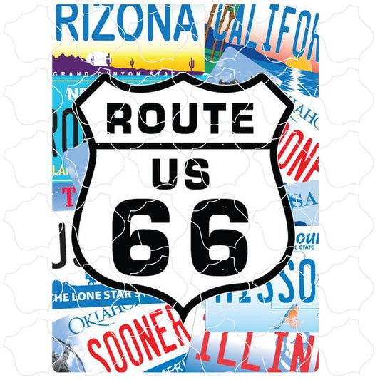 Route 66 License Plate Collage