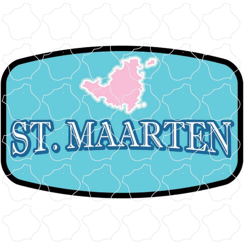 St Maarten Blue Pink Island