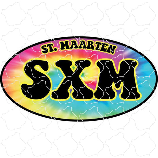 St Maarten Tie Dye Oval