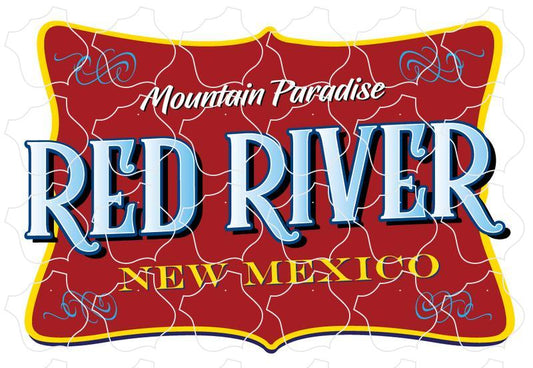 Red River, New Mexico Red Tilted Rectangle