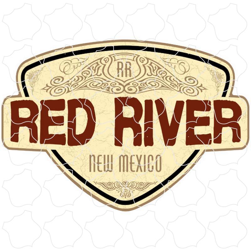 Red River, New Mexico Tan Triangle Shield