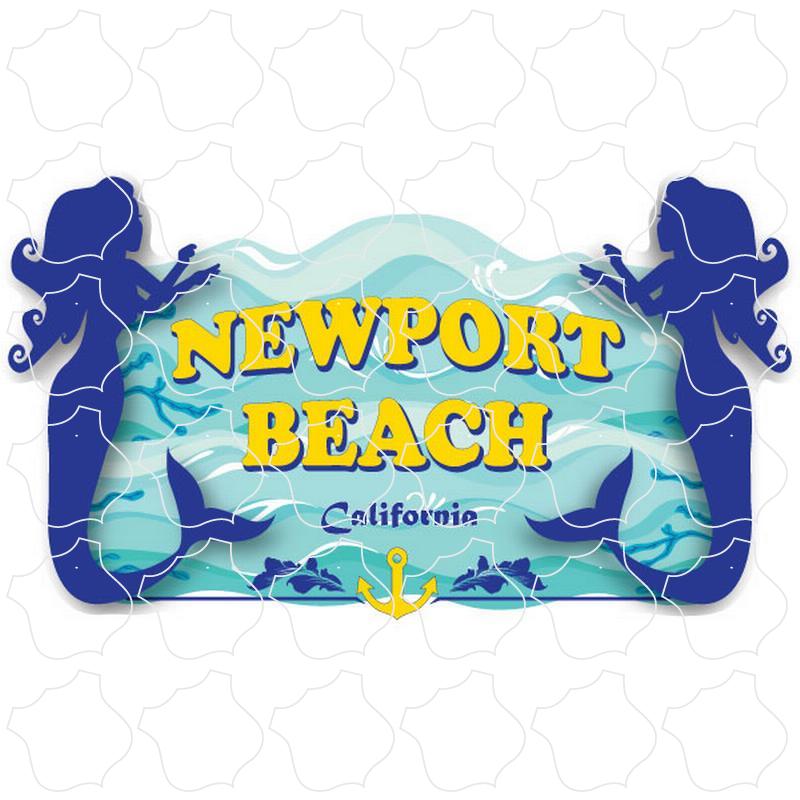 Newport Beach, CA Mermaid Silhouette Border