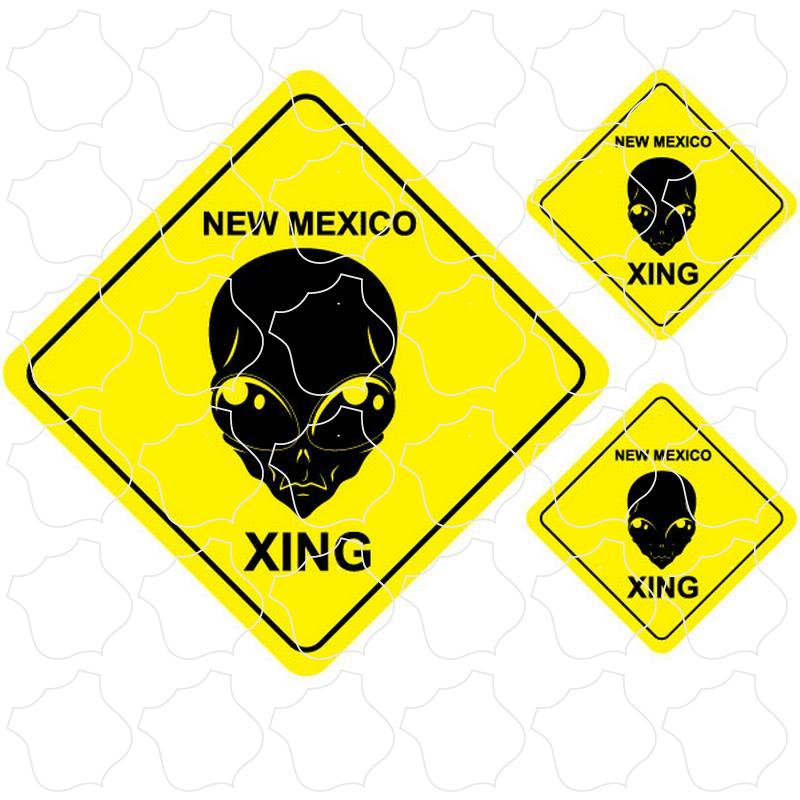 New Mexico Alien Head Crossing Diamonds