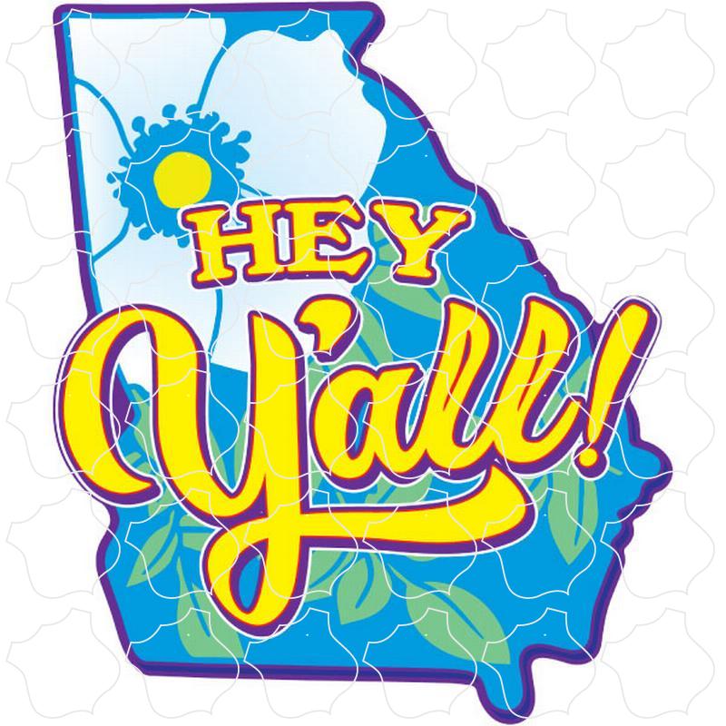 Georgia Hey Yall State Shape